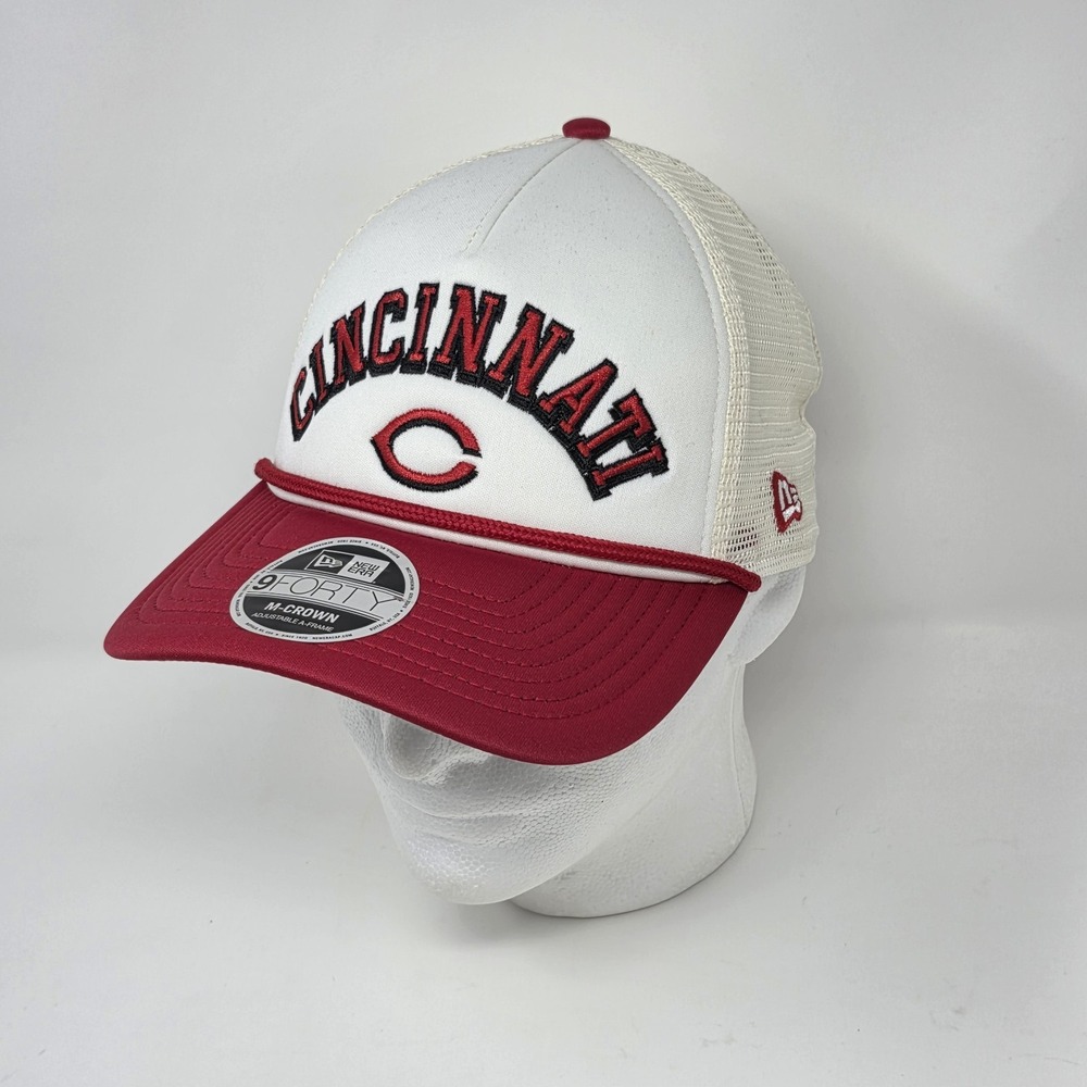 New Era 9FORTY MLB Cincinnati Reds A-Frame Snapback Trucker Hat‎ Cap M-Crown Red